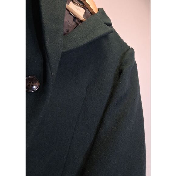 j.crew womens size 4 small long dark green teal wool long coat - Picture 3 of 10
